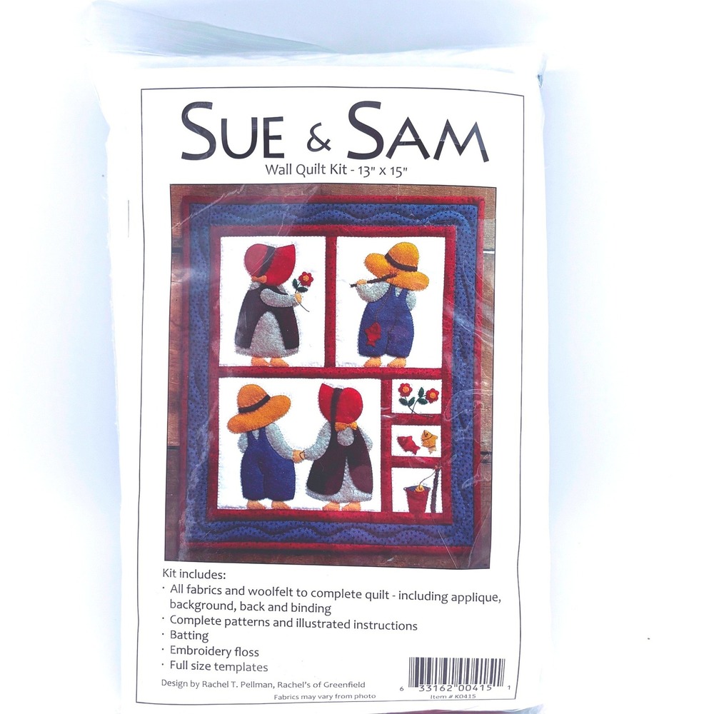 Sue & Sam Wall Quilt Kit Rachel's Greenfield Wool Felt Applique Unopened Retired
